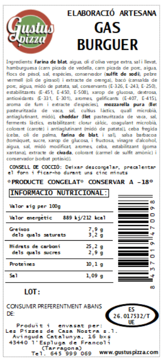 Hamburguesa Gas Burguer 220 gr congelada 4 Hamburguesa Gas Burguer 220 gr congelada - Imagen 4