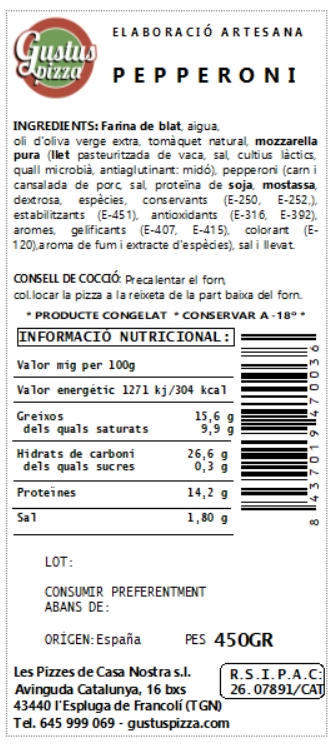 Pizza Pepperoni 30 cm 4 Pizza Pepperoni 30 cm - Imatge 4